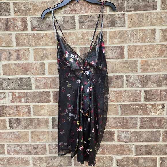 Victoria Secret Floral Slip Dress with Lace Detail Size L - Picture 2 of 4